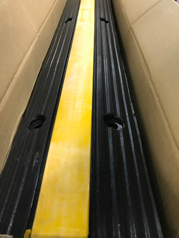 Photo 1 of Reliancer 4 Pack 1-Channel Rubber Cable Protector Ramp Traffic Speed Bump 18000lbs Capacity Heavy Duty Cable Protective Cover Ramp Driveway Hose Cord Track Protector Wires Concealer for Garage Parking