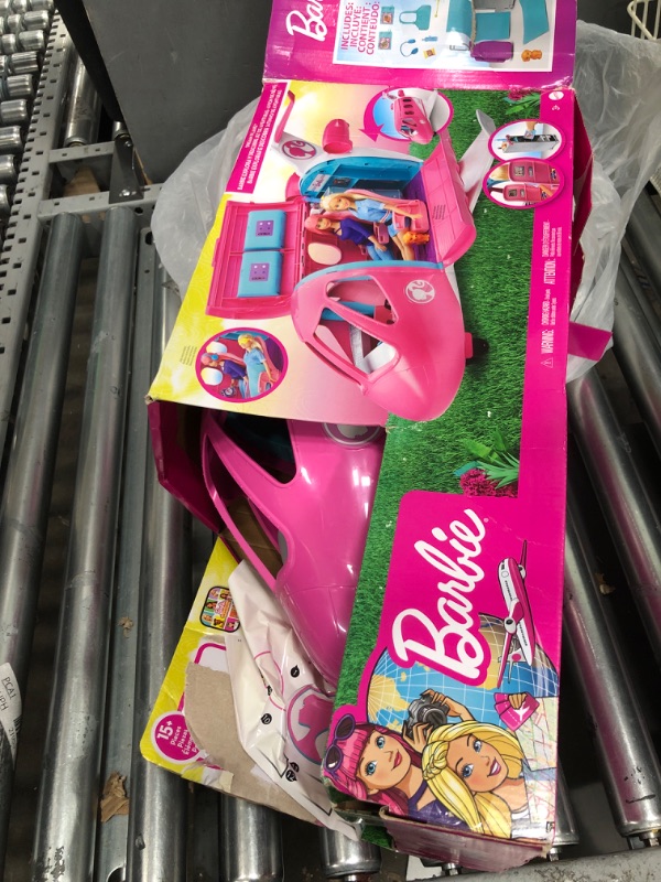 Photo 2 of Barbie Dreamplane Airplane Toys Playset with 15+ Accessories Including Puppy, Snack Cart, Reclining Seats and More Standard