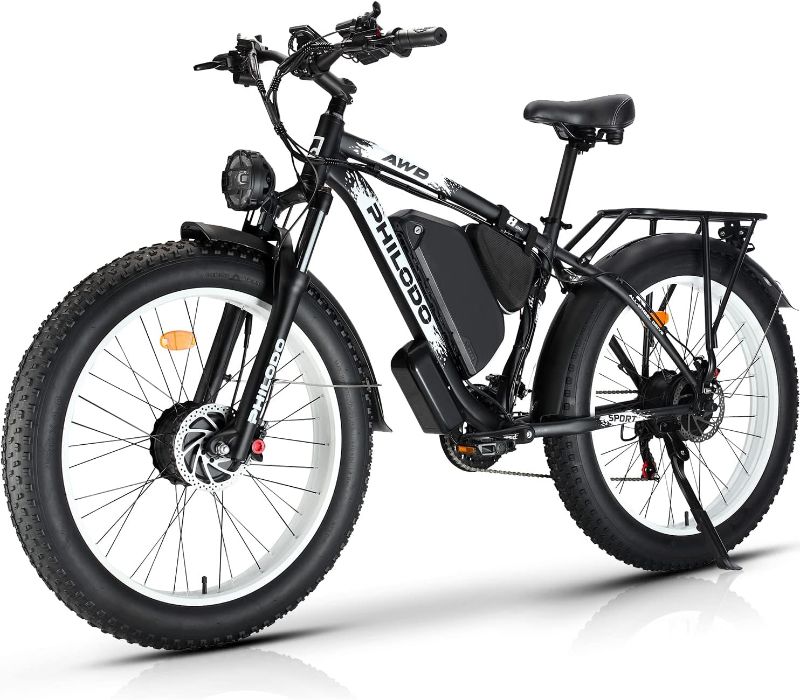 Photo 1 of **MISSING BATTERY PEDALS AND CHARGER****
PHILODO Electric Bike for Adults, 48V 22Ah Fat Tire Ebike Dual Motor AWD 2000W 35MPH Electric Bicycles 21-Speed with Ignition Lock Hydraulic Disc Brake
