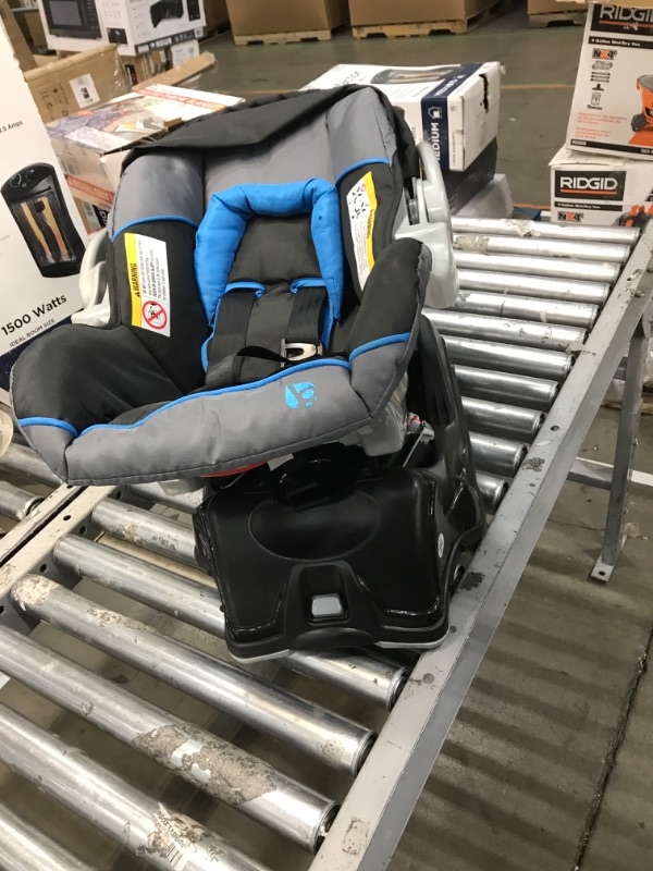 Photo 2 of Baby Trend Secure Snap Tech 35 Infant Car Seat, Chambray & EZ Flec Loc 32 Infant Car Seat Base, Black Chambray Car Seat + Car Seat Base