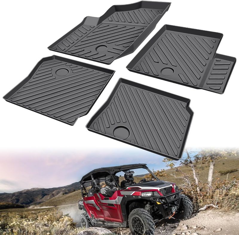 Photo 1 of  Floor Mats for General, Front & Rear Floor Slush Liners Compatible with Polaris General 4 1000/ General XP 4 1000 2016-2023 All Weather Protection Anti-Slip Slush Mats(4PCS)