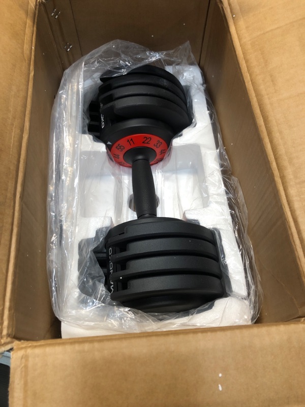 Photo 2 of Adjustable Dumbbell 55LB Single Dumbbell Weight 5 in 1 Free Weight Dumbbell with Anti-Slip Nylon Handle Suitable Fitness Exercises for Different Stage