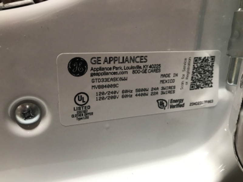 Photo 5 of GE 7.2-cu ft Electric Dryer (White)
