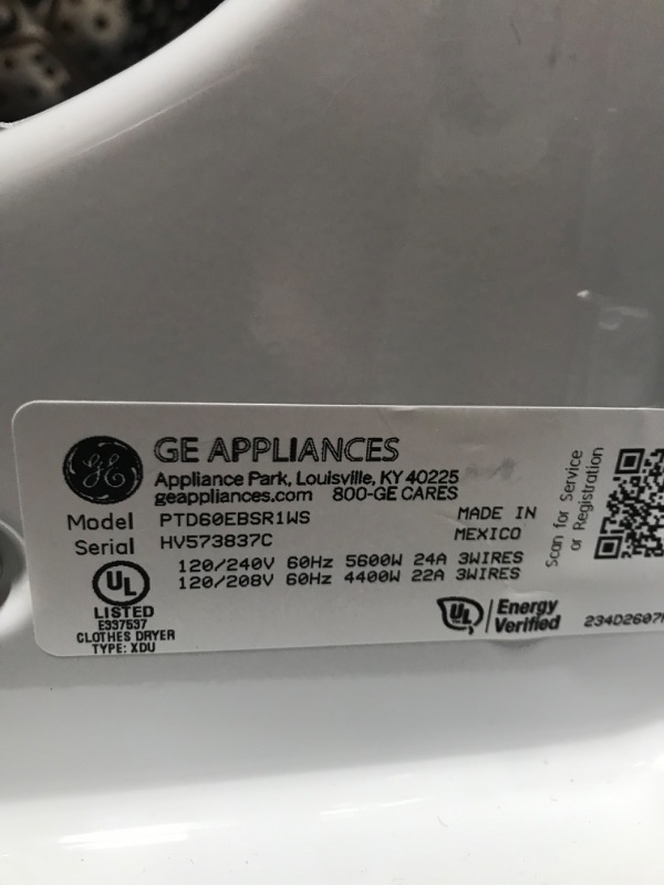 Photo 5 of GE Profile 7.4-cu ft Smart Electric Dryer (White) ENERGY STAR
