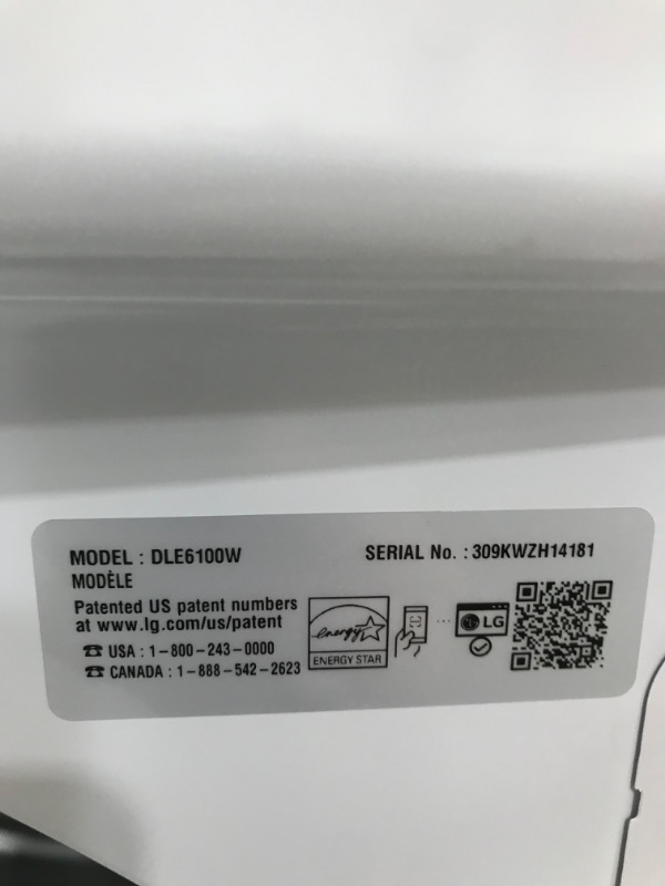 Photo 6 of LG 7.3-cu ft Electric Dryer (White) ENERGY STAR
