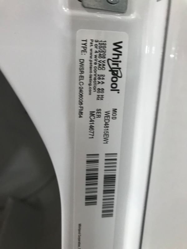 Photo 9 of *** PARTS ONLY ***
Whirlpool 7-cu ft Electric Dryer (White)
