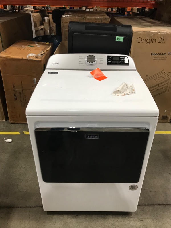 Photo 2 of Maytag SMART Capable 7.4-cu ft Smart Electric Dryer (White)
