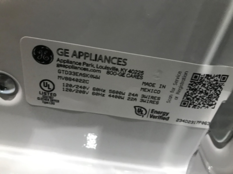 Photo 5 of GE 7.2-cu ft Electric Dryer (White)
