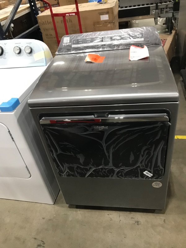 Photo 1 of Whirlpool Smart Capable 7.4-cu ft Steam Cycle Smart Electric Dryer (Chrome Shadow) ENERGY STAR
