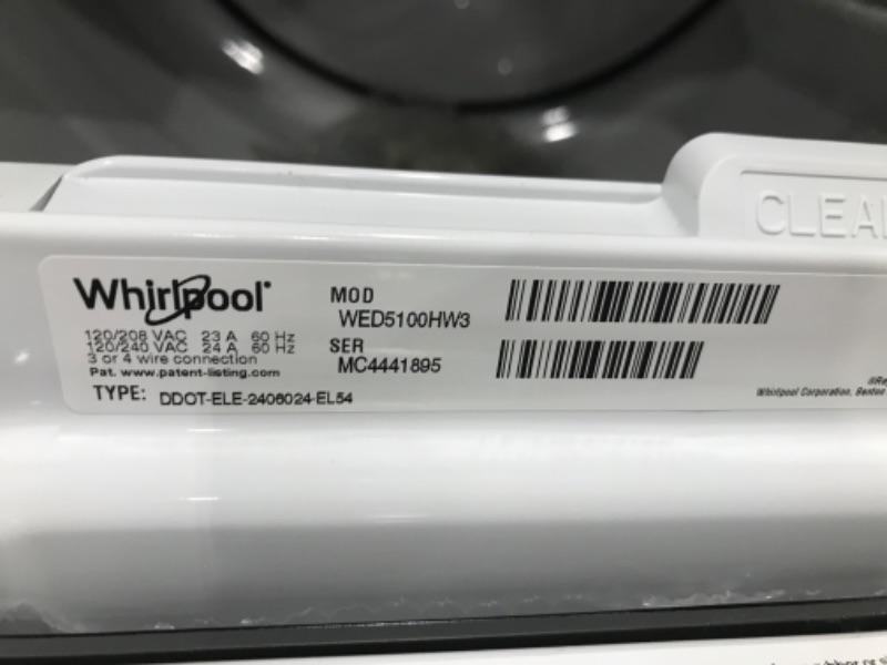 Photo 4 of Whirlpool 7.4-cu ft Electric Dryer (White)
