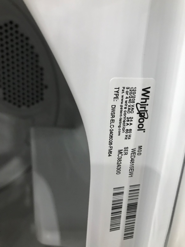 Photo 2 of Whirlpool 7-cu ft Electric Dryer (White)
