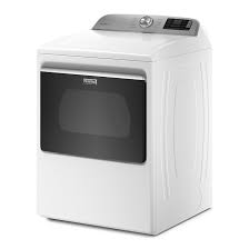 Photo 1 of Maytag SMART Capable 7.4-cu ft Smart Electric Dryer (White)
