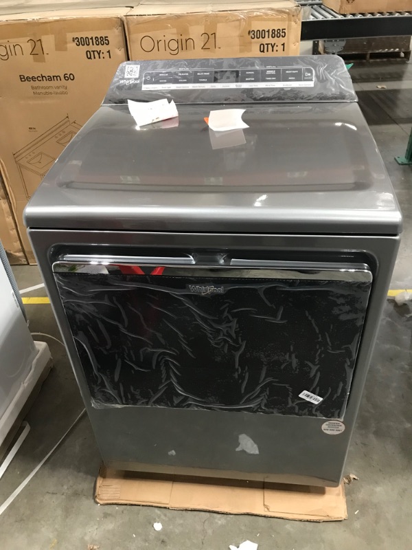 Photo 2 of ***Parts Only***Whirlpool Smart Capable 7.4-cu ft Steam Cycle Smart Electric Dryer (Chrome Shadow) ENERGY STAR

