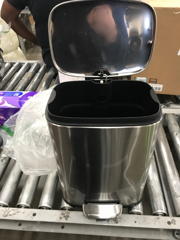 Photo 2 of  Softstep 1.32 Gallon Small Bathroom Stainless Steel Step Trash Can, 5 Liter Pedal Bin, Removable Inner Bucket,