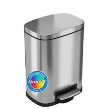 Photo 1 of  Softstep 1.32 Gallon Small Bathroom Stainless Steel Step Trash Can, 5 Liter Pedal Bin, Removable Inner Bucket,