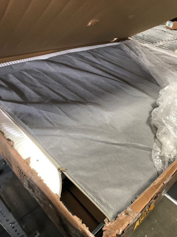 Photo 1 of ZINUS No Assembly Metal Box Spring / 4 Inch White Mattress Foundation / Sturdy Metal Structure, Queen Queen Box Spring