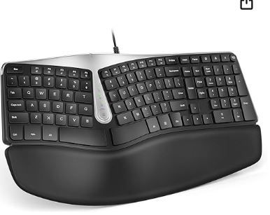 Photo 1 of Nulea RT02 Ergonomic Keyboard, Wired Split Keyboard with Pillowed Wrist and Palm Support, Featuring Dual USB Ports, Natural Typing Keyboard for Carpal Tunnel, Compatible with Windows/Mac