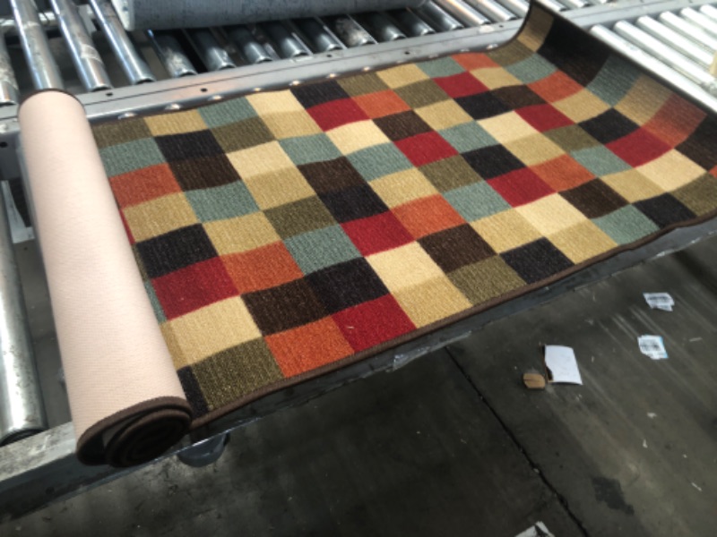 Photo 1 of 22" x 82" Checkered Rug Runner 