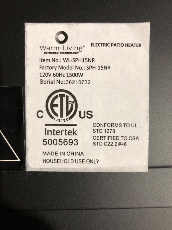 Photo 3 of * important * see clerk notes *
Simple Deluxe Standing Heater Patio Outdoor Balcony, Courtyard with Overheat Protection, 750W/1500W