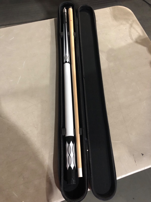 Photo 1 of  Mizerak Hardwood Two-Piece 57" Cue & Case Billiards Combo Includes Cue Tips, Ferrules, Tip Scuffers, and Billiard Chalk