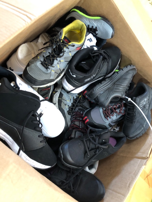 Photo 1 of Box Full of NEW/USED Men's, Women's, and Kid's Shoes  **NO RETURNS/REFUNDS**  