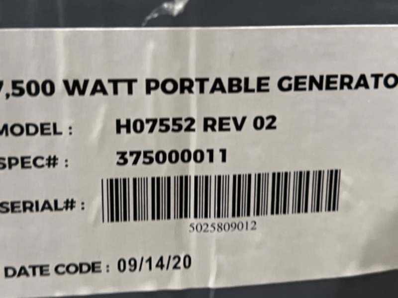 Photo 4 of Firman R-H07552 9,400 W / 7,500 W Hybrid Dual Fuel Generator