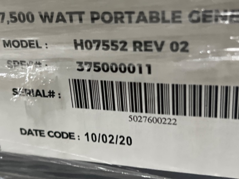 Photo 4 of Firman R-H07552 9,400 W / 7,500 W Hybrid Dual Fuel Generator