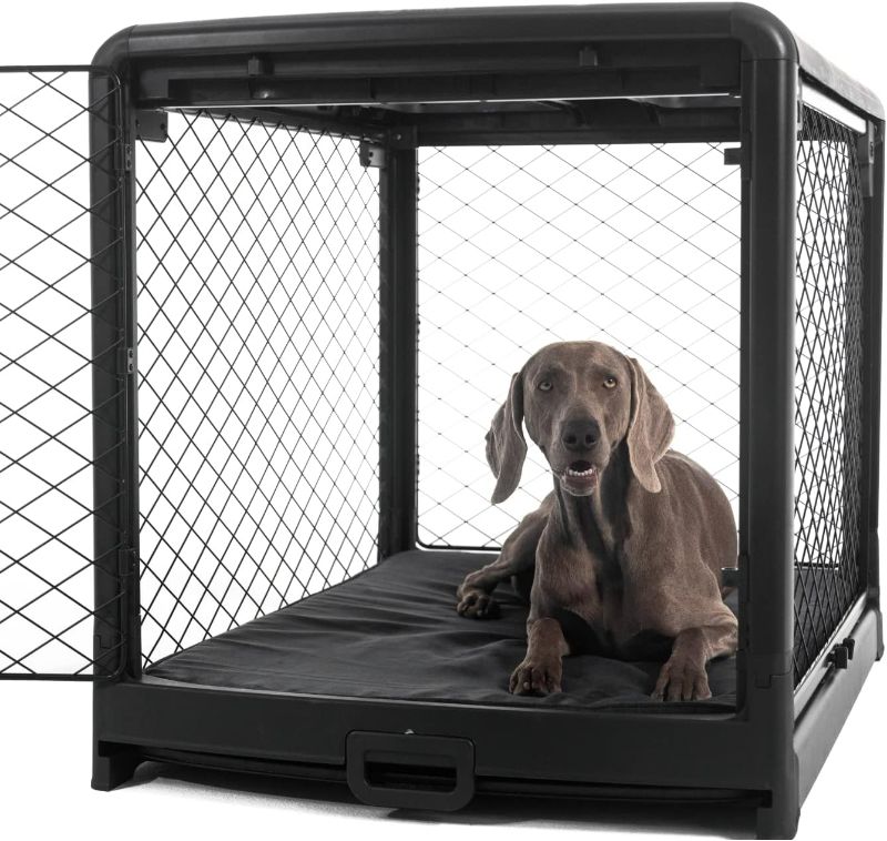 Photo 1 of (READ FULL POST) Diggs Revol Dog Crate (Collapsible Dog Crate, Portable Dog Crate, Travel Dog Crate, Dog Kennel) for Medium Dogs and Puppies (Charcoal) Medium Charcoal