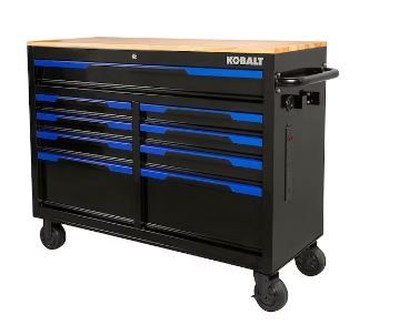 Photo 1 of **SEE NOTES**  Kobalt 46.1-in L x 37.2-in H 9-Drawers Rolling Black Wood Work Bench