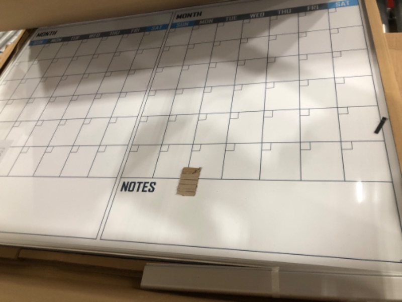 Photo 2 of XBoard Magnetic Calendar Whiteboard 48" x 36" - 2 Month Calendar Dry Erase Board, White Board + Colorful Calendar Board, Silver Aluminium Framed Monthly Planning Board 48" x 36" - 2 Months