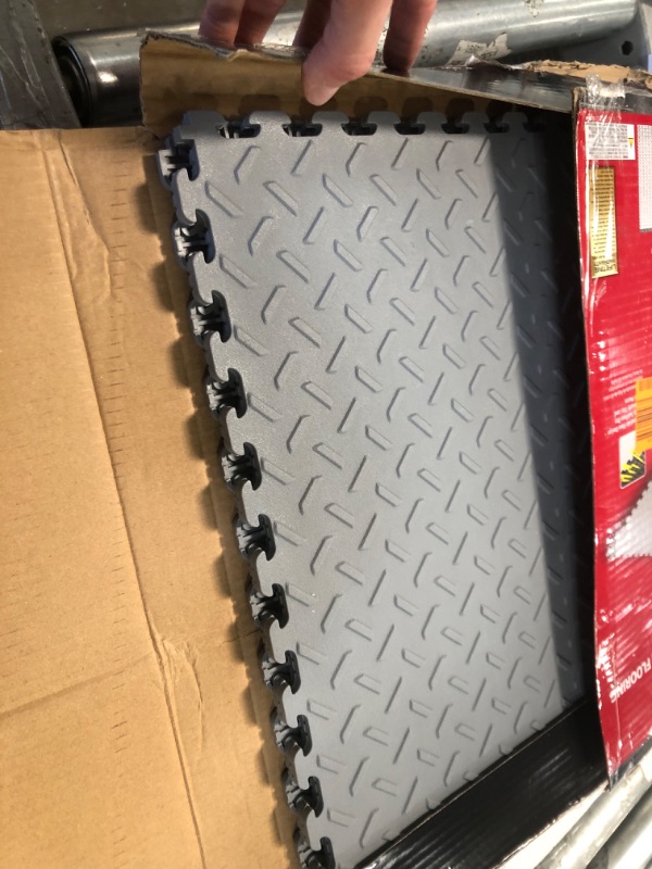 Photo 2 of **MISSING 3**  18.4 in. x 18.4 in. Gray PVC Garage Flooring Tile (6-Pack)