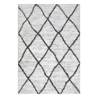 Photo 1 of Leick Home 595850 Ardita Soft Shag Trellis Modern Gray/Charcoal Living Room Bedroom Area Rug Rectangle 3'9 X 5'9 - Leick Furniture 595850
