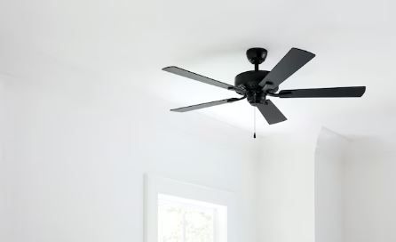 Photo 1 of *READ NOTES* Harbor Breeze Cypress Point 52-in Matte Black Indoor Downrod or Flush Mount Ceiling Fan (5-Blade)
