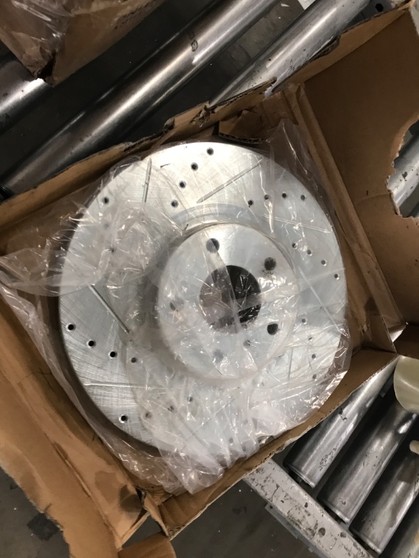 Photo 2 of Dynamic Friction 631-67052R - Drilled and Slotted Silver Zinc Brake Rotor