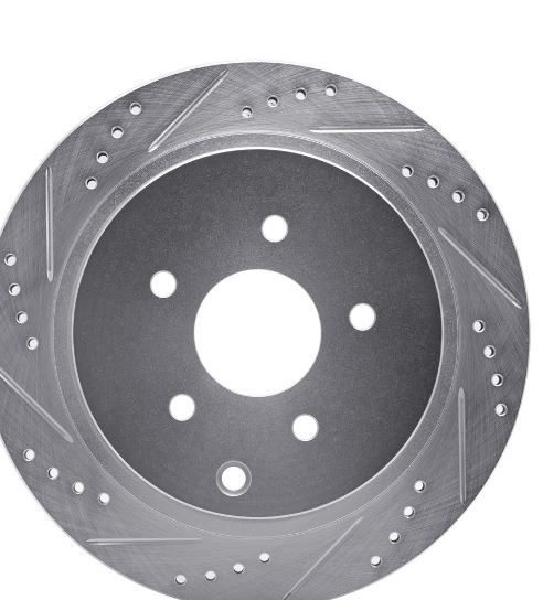 Photo 1 of Dynamic Friction 631-67089L - Drilled and Slotted Silver Zinc Brake Rotor