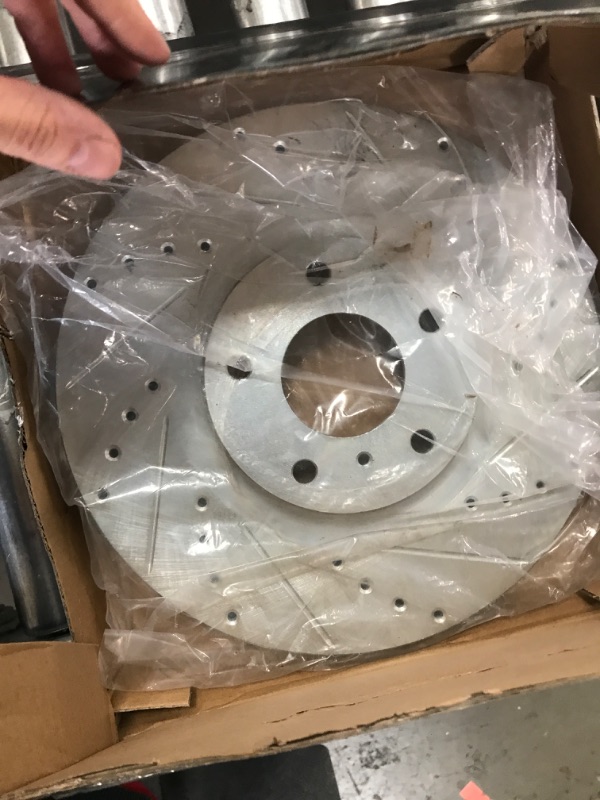 Photo 2 of Dynamic Friction 631-67052L - Drilled and Slotted Silver Zinc Brake Rotor