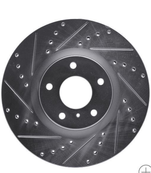 Photo 1 of Dynamic Friction 631-67052L - Drilled and Slotted Silver Zinc Brake Rotor