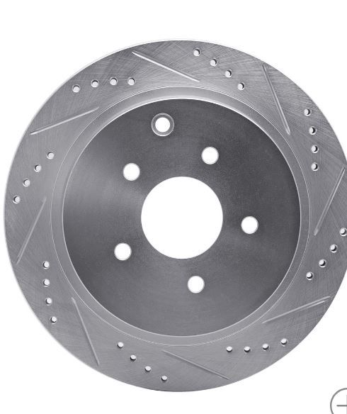 Photo 1 of Dynamic Friction 631-67089R - Drilled and Slotted Silver Zinc Brake Rotor