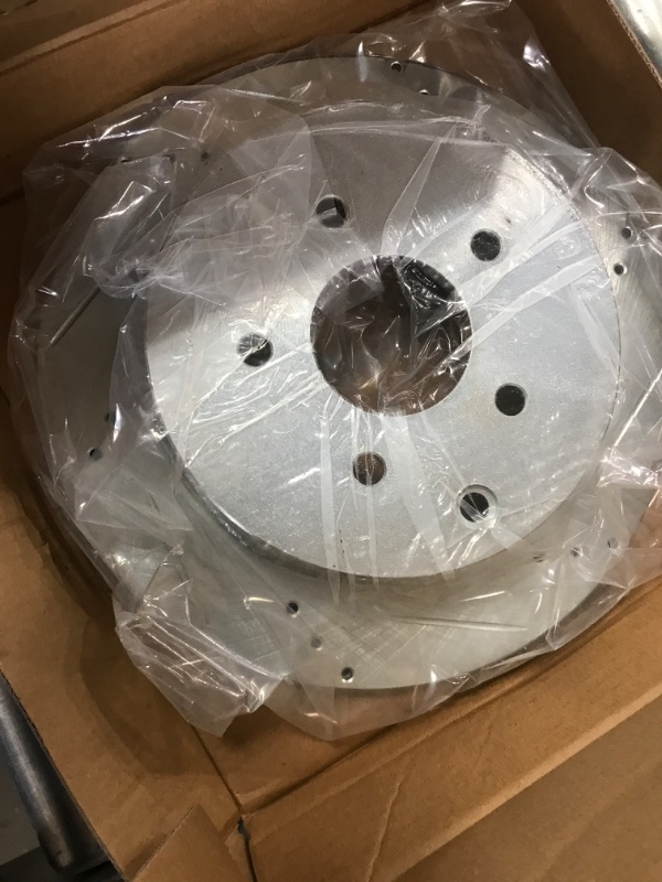 Photo 2 of Dynamic Friction 631-67089R - Drilled and Slotted Silver Zinc Brake Rotor