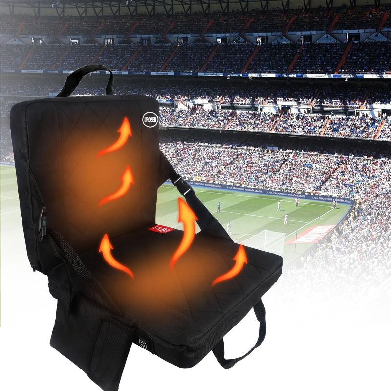 Photo 1 of URMONA Portable Heated Stadium Seat, Thin Heated Seat Cushion?No Power Bank? USB Powered, Stadium Seats for Bleachers, 3 Level Heated Chair Pad,Foldable Heated Seat for Indoor, Outdoor, Sports