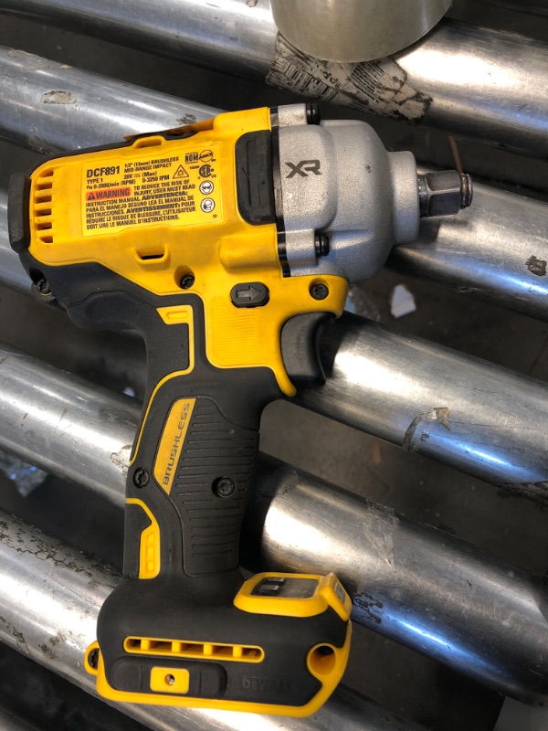 Photo 1 of 20V MAX XR Cordless Brushless 1/2 in. Mid-Range Impact Wrench with Detent Pin Anvil (Tool Only)
