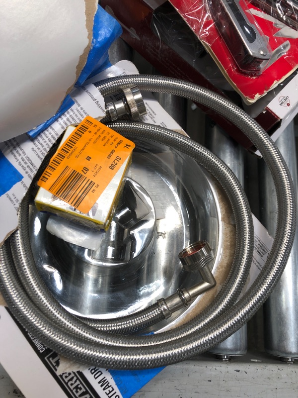 Photo 1 of 3/4 in. FHT x 3/4 in. FHT x 72 in. Braided Stainless Steam Dryer Installation Kit