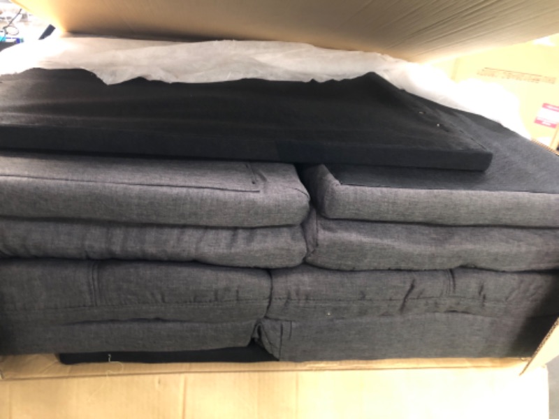 Photo 1 of Convertible Futon Sofa Bed,Sleeper Futon Couch,Memory Foam Futon Sofa,Loveseat Sofa Bed,Small Splitback Polyester Modern Sofa for Living Room,Office,Apartment,Grey