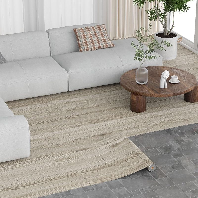 Photo 1 of Oxdigi Peel and Stick Vinyl Flooring Roll 24"x 393"/ 64 Sq.Ft, Self Adhesive Vinyl Wood Flooring Planks
