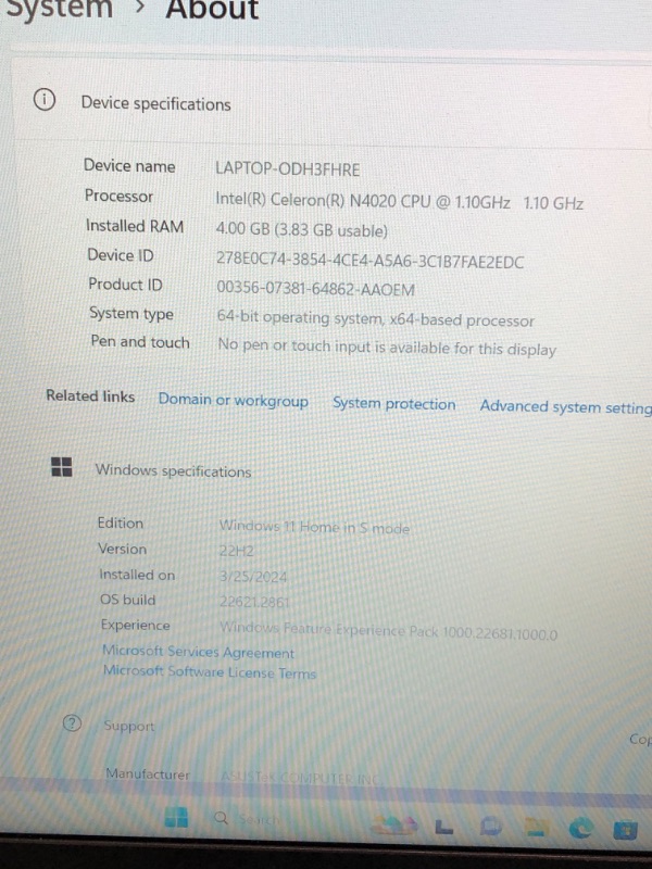 Photo 7 of ASUS Vivobook Go 15 L510 Thin & Light Laptop Computer, 15.6” FHD Display, Intel Celeron N4020 Processor, 4GB RAM, 64GB Storage, Windows 11 Home in S Mode, Star Black, L510MA-AS02
