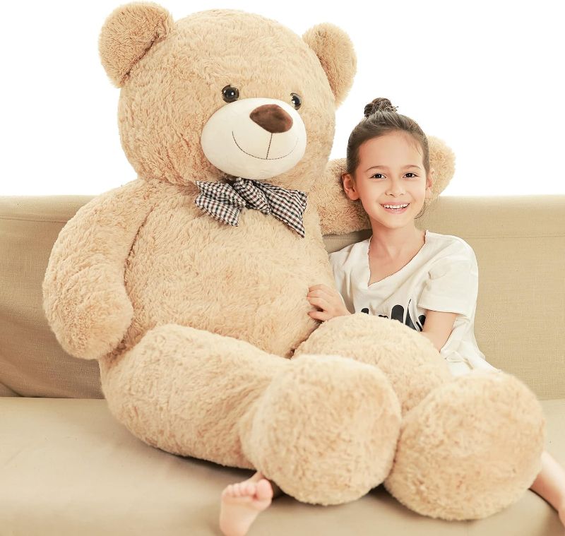 Photo 1 of 47 inch Giant Teddy Bear Stuffed Animal Brown Big Plush Teddy Bear Valentine's Gift for Girlfriend Soft Stuffed Bear Animals for Christmas,Birthday,Mother's Day
