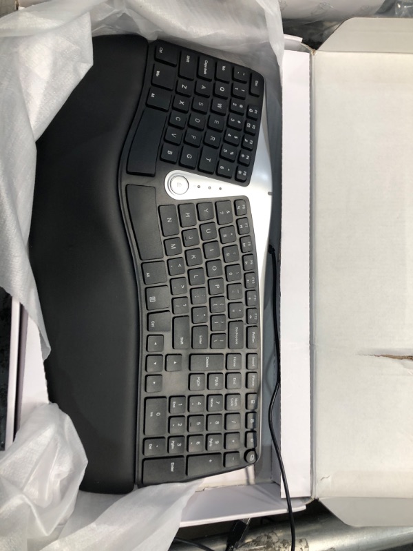 Photo 2 of Nulea Ergonomic Keyboard, Wired Split Keyboard with Pillowed Wrist and Palm Support, Featuring Dual USB Ports, Natural Typing Keyboard for Carpal Tunnel, Compatible with Windows/Mac