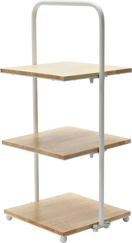 Photo 1 of Creative Co-Op Modern Decorative 3 Shelves Solid Wood Kitchen Coffee or Tea Station and Plant Holder, White Tiered Tray
