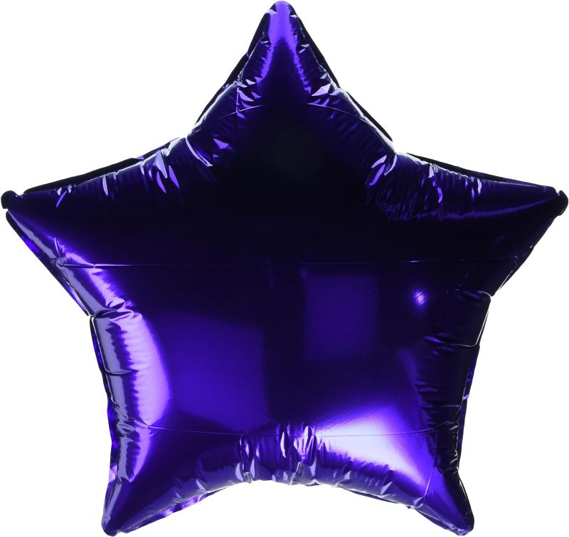 Photo 1 of Bundle of 9, Deep Purple Solid Star-Shaped Foil Balloon - 18" (1 Count) | Premium Quality & Eye-Catching Design - Perfect for Themed Parties & Celebrations
