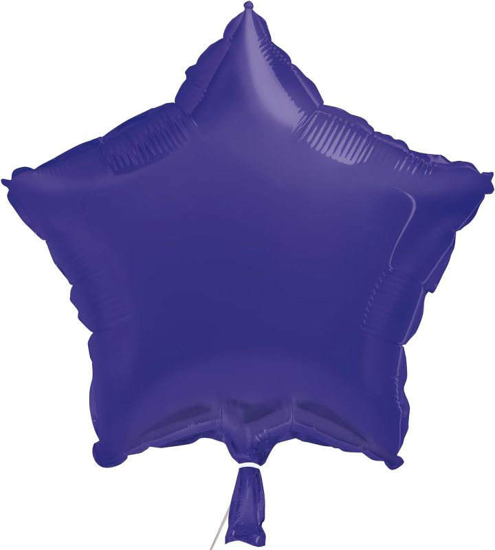 Photo 1 of BUNDLE OF 10, Unique Deep Purple Solid Star-Shaped Foil Balloon - 18 Inch (1 Count)

